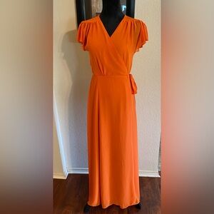 Full length wrap dress.